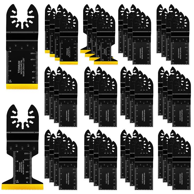 50-Piece Universal Oscillating Saw Blade Set for Cutting Iron, Nails, and Aluminum Sheet Metal