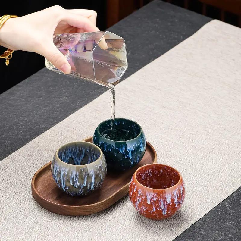 5 Dracheneier Teetasse Ofenvariationen Teetasse Heimkeramik Teeservice Meistertasse Chinesische Kung-Fu-Teeschale Geschäftsgeschenk Büro Zuhause