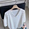 New ArriVals Open Run Women V Neck Summer Rayon Knit Short sleeVe Sweater
