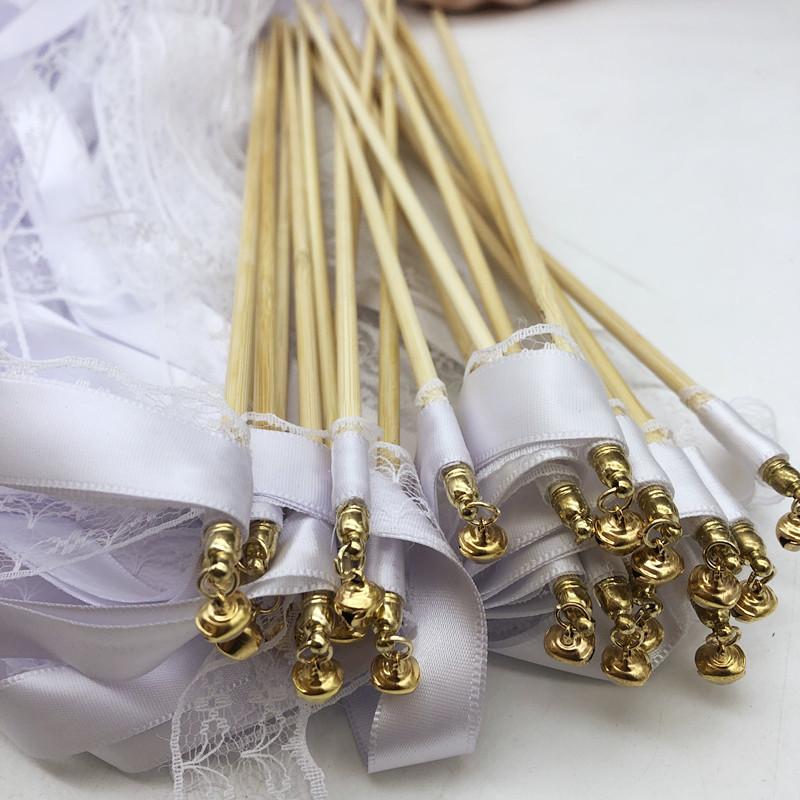 10Pcs White Ribbon Fairy Magic Wand Flower Decoration Lawn Wedding Party Decoration Supplies Atmosphere Decoration Props
