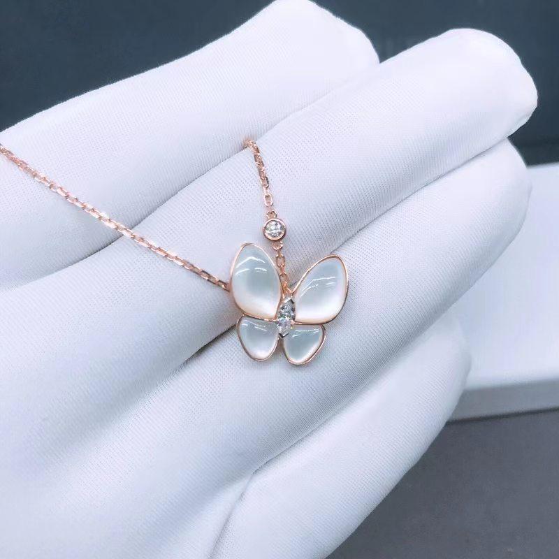 Collier papillon pour femme, pendentif coquillage de luxe, chaîne de clavicule, bijoux de marque de créateur de mode