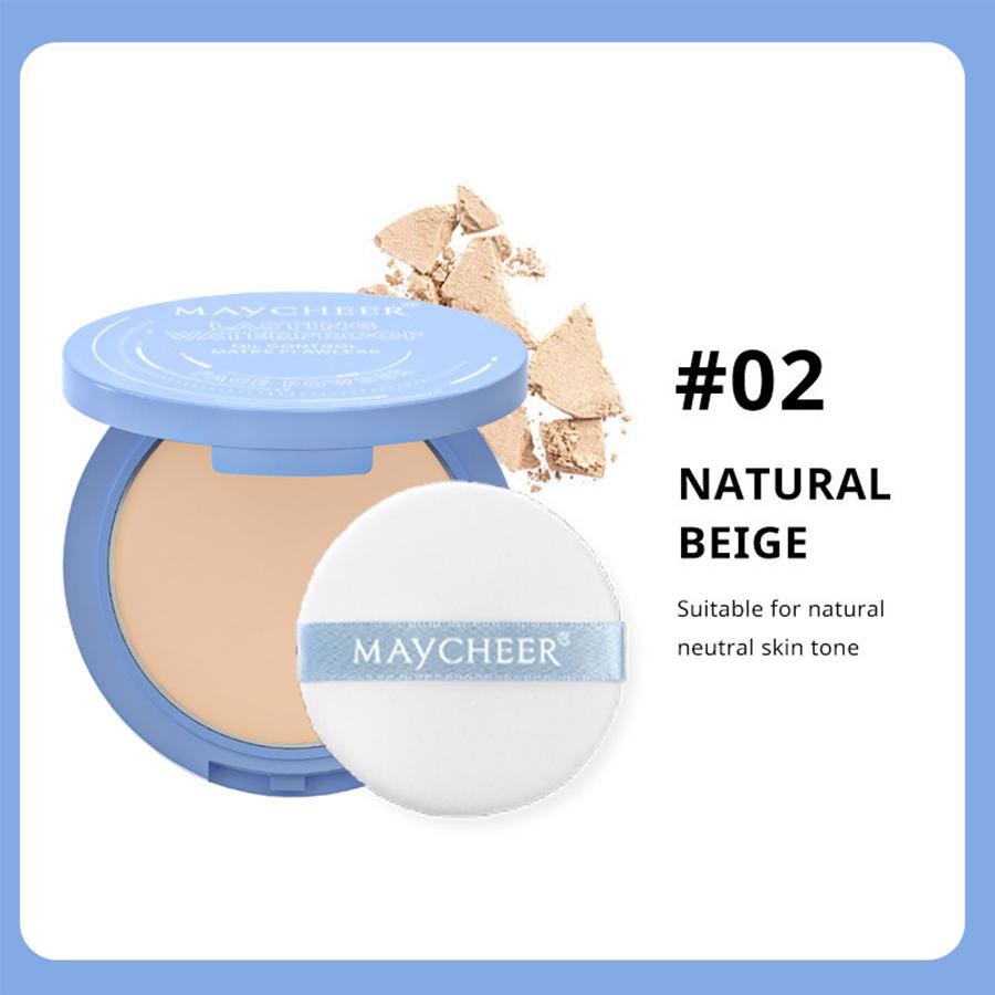 Oil Control Face Powder Matte Waterproof Setting Powder + Matte Lipstick Makeup Set