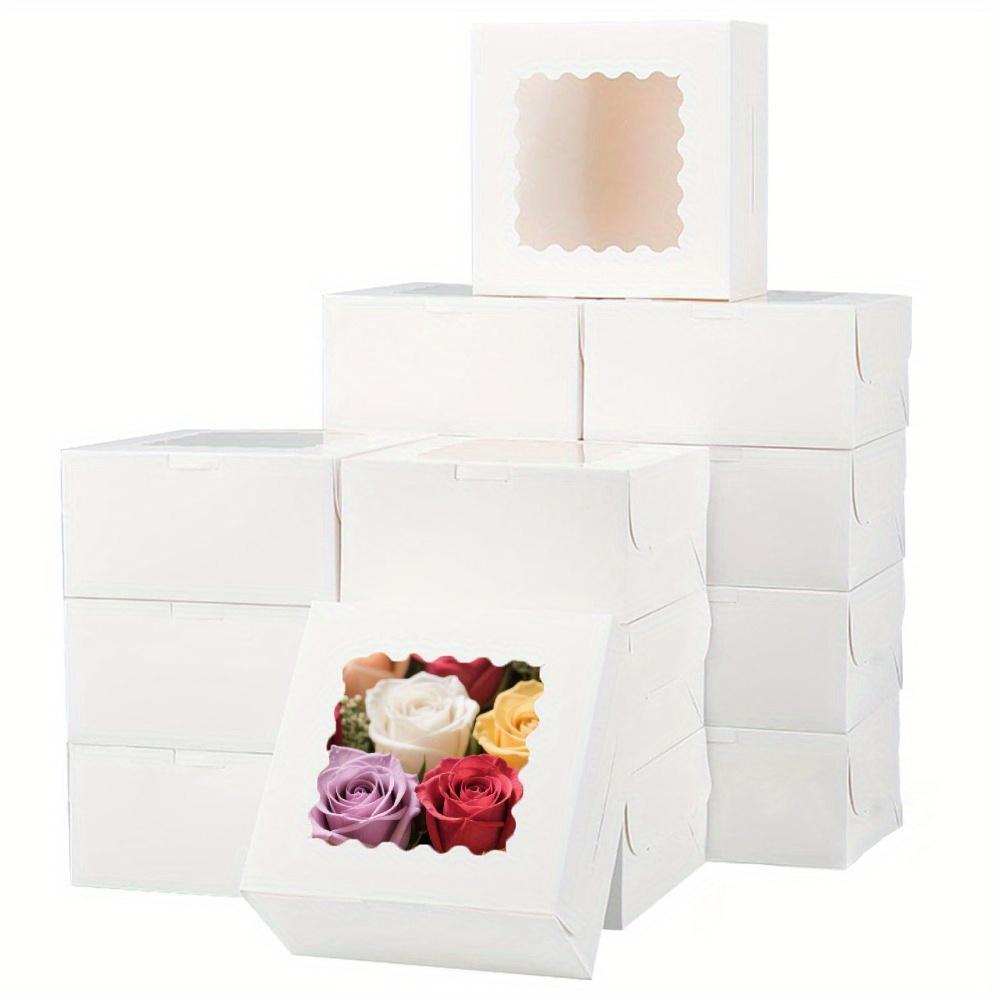 20pcs Kraft Paper Gift Box with Clear Window Square Treat Boxes Party Favor Boxes Gift Packaging Box for Soap Jewelry DIY Paper Box for Birthday