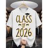 Graduation Men'S T-Shirt | Class of 2026 Print Pattern, Pure, Premium Print, Durable, Casual Fashion, Crew Neck, Regular Fit, Short Sleeve