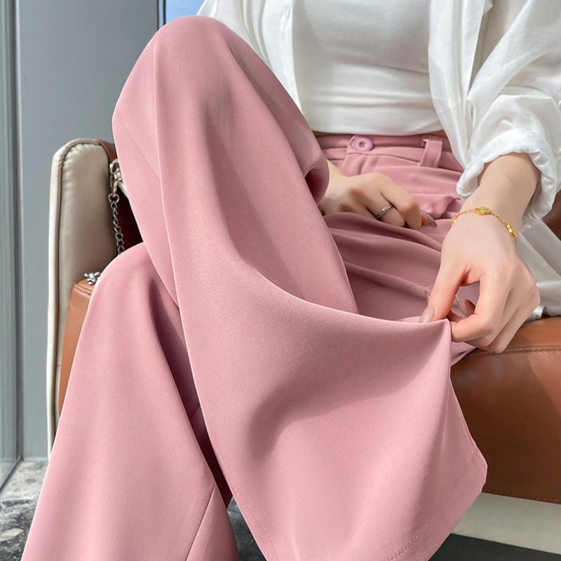 New Women's Suit Pants Spring Summer High Waist Draped Loose Wide Leg Pants Plus Size Casual Pants