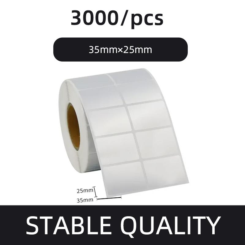 Etiqueta de código de barras PET prata fosca 20 30 40 50 60 70 80 90 100 Fita de transferência térmica Impressora de adesivos