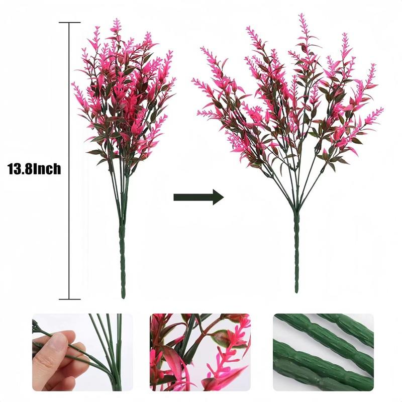10pcs Simulated Plant Plastic Lavender Wheat Ears Indoor and Outdoor Decorative Purple Lavender Fake Flowers Wedding Decoration