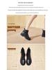 Women's British-Style Genuine Leather Martin Boots, Autumn/Winter 2025: Short, Round Toe, Chunky Heel, Lace-up with Side Zipper.