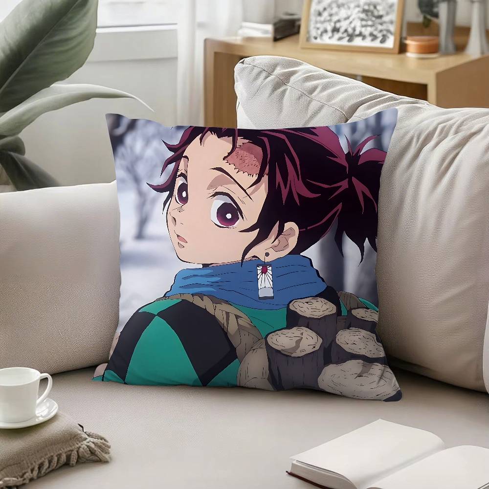 

Cool Tanjiro Kamado-S Pillow Case Cushion Cover Soft Cute Throw Pillow Case For Car Sofa Pillowcase Polyester With Zipper 16x16Inch
