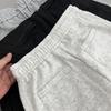 Women's Minimalist Curved-Leg Elastic Waist Pants, Contrast Stitching, Spring/Autumn Style, Loose Fit, with Pockets, Versatile Sweatpants.