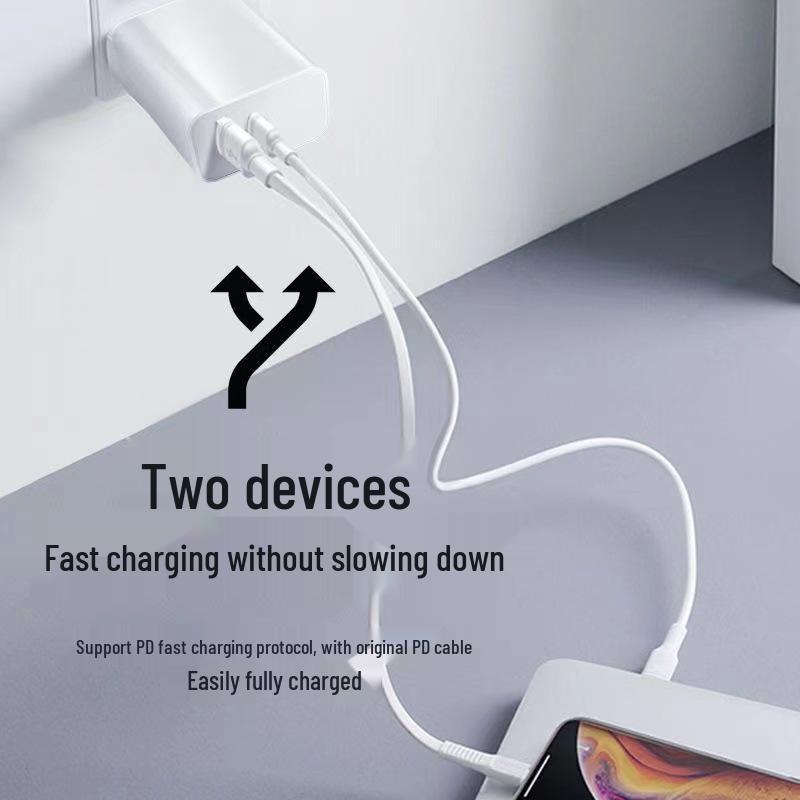 PD45W GaN Dual-Port Fast Charger for iPhone/iPad Series