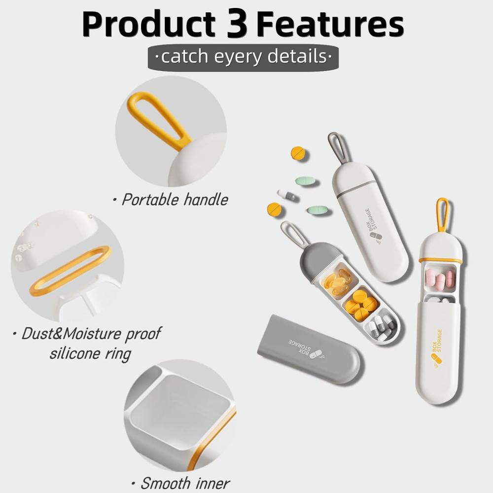 Portable Small Storage Box, Suitable for Pills, Tablets, Vitamin Cod Liver Oil Supplements, Essential for Moisture-proofing Duri