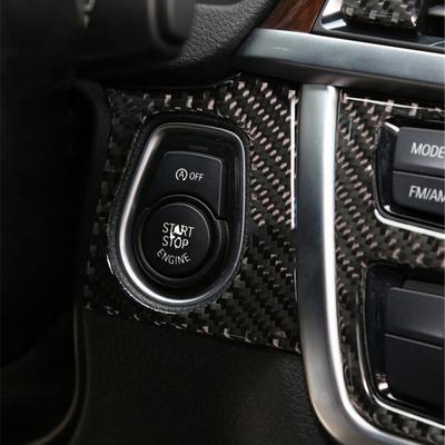 Neue Kohlefaser Auto Start Stopp Motor Knopf Abdeckung Zierleiste M Sport Für BMW F30 F34 LH