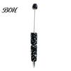 Crystal Diamond Gel Pen Beadable Pens, Bling Rhinestone Beaded DIY Bead Pen, Shaft Set Black Ink Ballpoint Pens for Decorations Office School Supplies