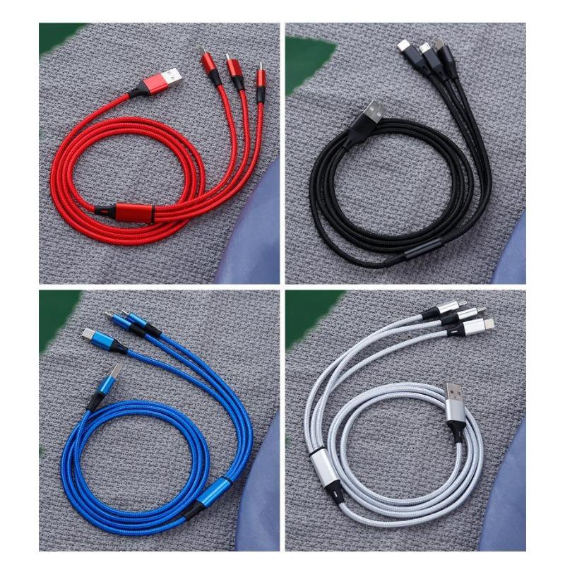 Zwei-Zug Drei-Handy Datenkabel U+C zu M+L+C Schnellladekabel Geeignet für Samsung Apple Datenkabel