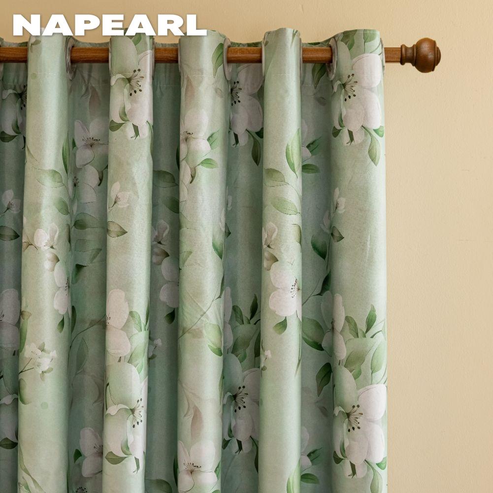 1 buc. Perdele verzi imprimate în stil nordic de țară NAPEARL cu perdele opace complete pentru dormitor, sufragerie, fereastră de balcon pentru decorarea casei
