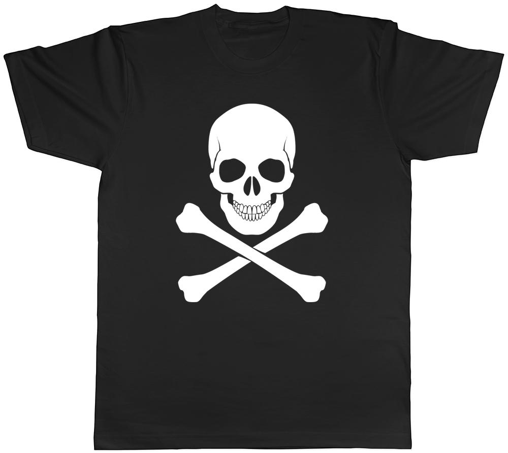 T-shirt Unisexe Hommes Femmes Gothique Crâne et Tibias Tee