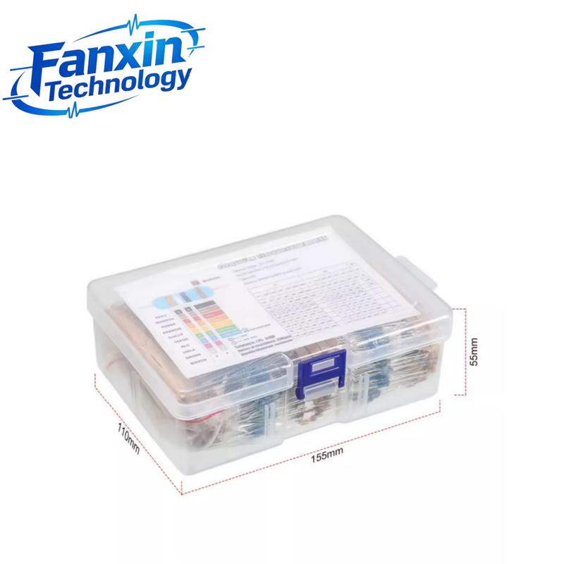 2600-600PCS,130 Values 1/4W 0.25W 1% Metal Film Resistors Assorted Pack Kit Set Lot Resistors Assortment Kits Fixed resistor