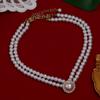Retro Elegant Hepburn Fan Pearl Necklace Banquet Temperament Personality Versatile Collarbone Chain Cheongsam Dress with Accessories Women