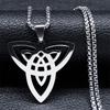 Acciaio Inossidabile Stregoneria Nodo Irlandese della Strega Collana Catena Uomo/Donna Colore Argento Collane Wicca Gioielli da Strega nudo de bruja