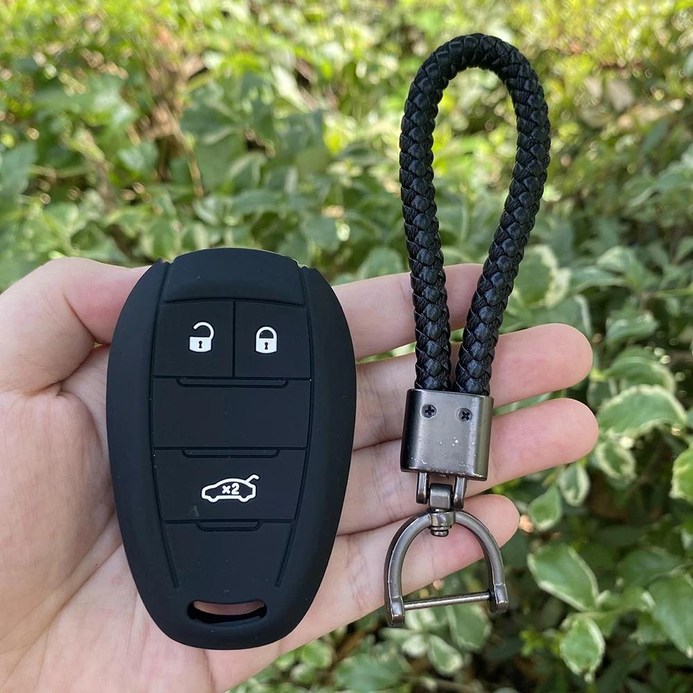 Rubber Car Key Fob Cover Silicone Protector Case Shell Holder for Alfa Romeo Stelvio Giulia Keyless Remote Key Chain Accessories