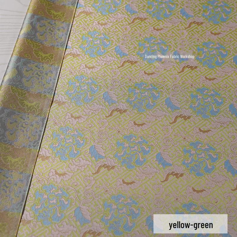 Tkanina płaszczowa z brokatu jedwabnego w stylu Yang Mi Peony Jacquard