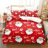 3D Christmas Duvet Cover Set Red Colour Merry Christmas Theme Tree Gift Pattern For Kids Teens Adult Bedding Set King Queen Size