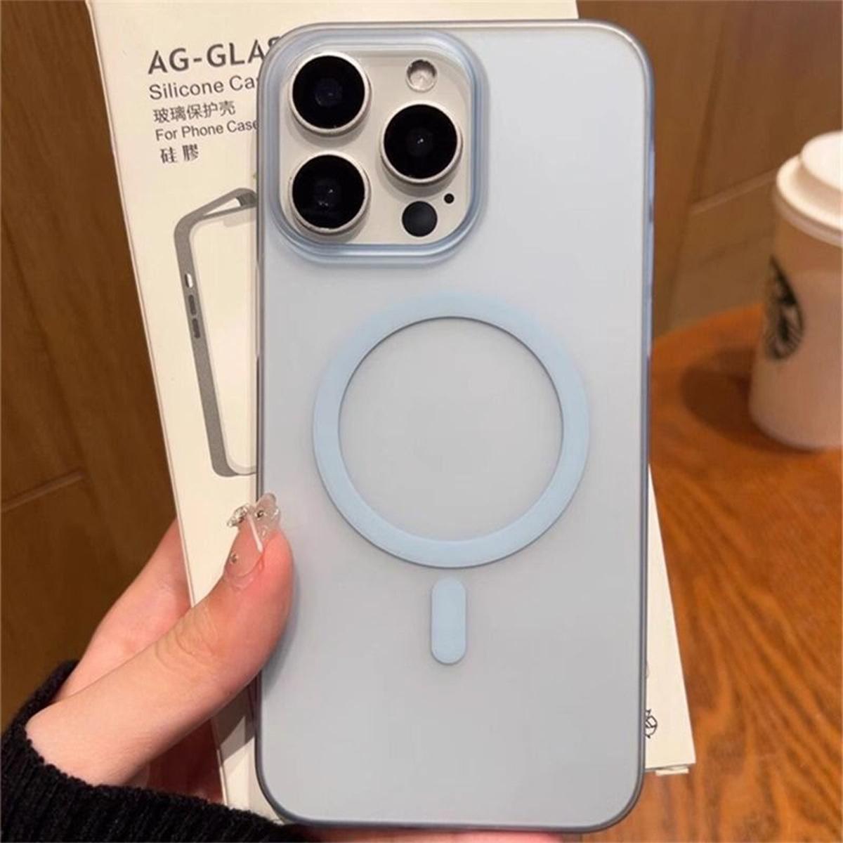 

For Apple Mobile Phone Case Summer High-end Ice Fog Magnetic Mobile Phone Case 15pc Case Wavy Simple Girl Does Not Turn Yellow For iPhone 16PROMAX
