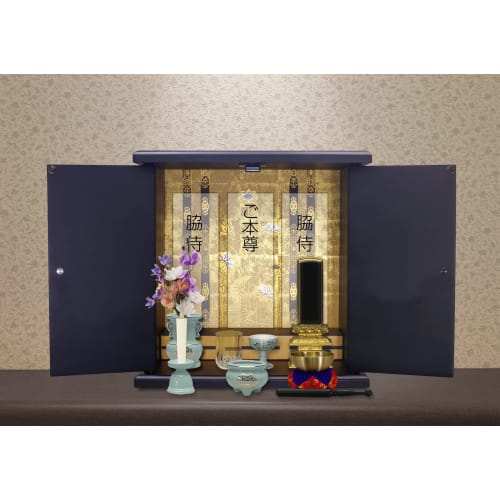 This Mini Buddhist Altar by Tatsunosuke Hashimoto Uses Traditional Japanese Kishu Lacquerware In Black Iron, Measuring 40cm Wide X 25.5cm Deep X 40cm