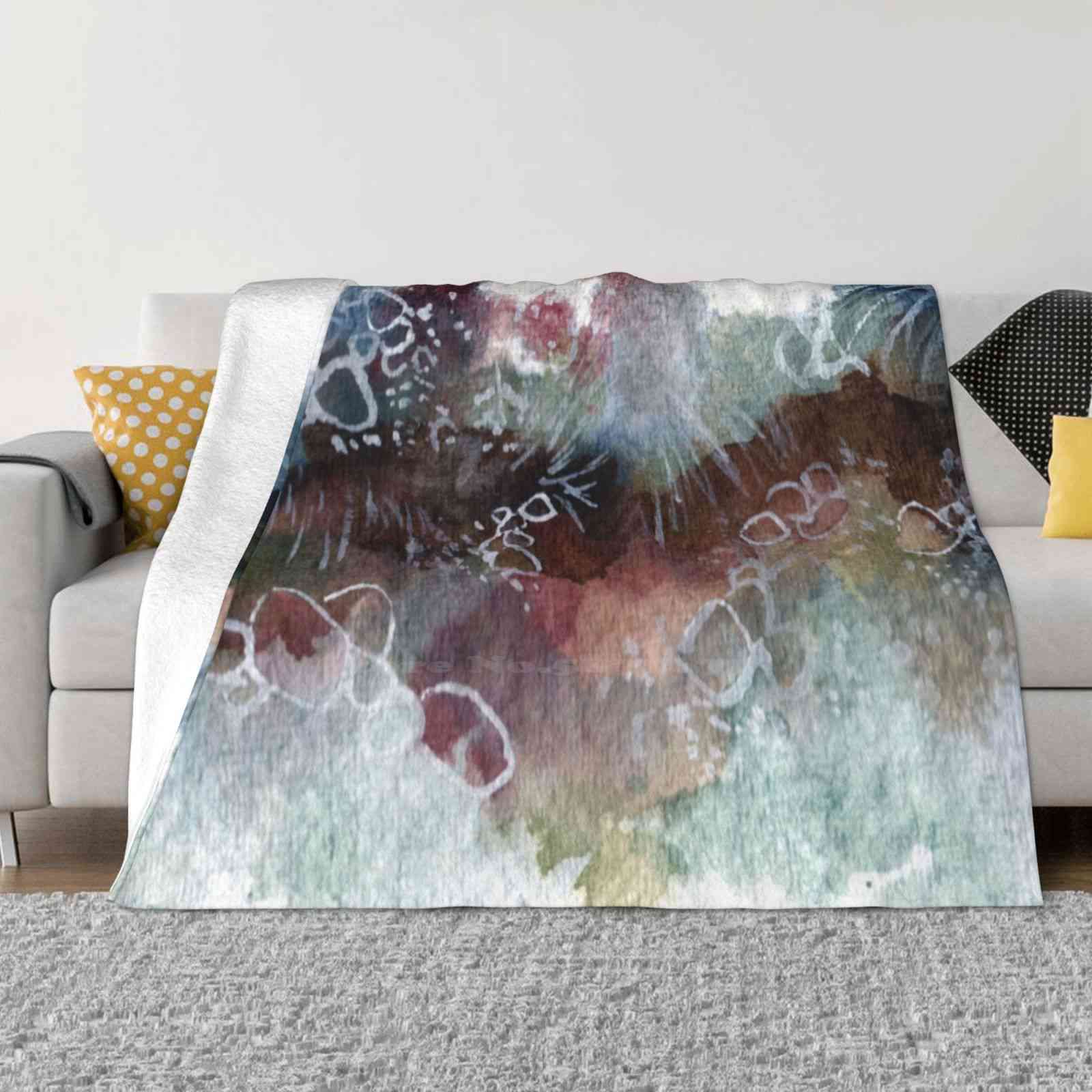 Abstract Watercolor Design Inspired By Tongariro National Park In New Zealand Best Selling Room Household Flannel Blanket 30x40in