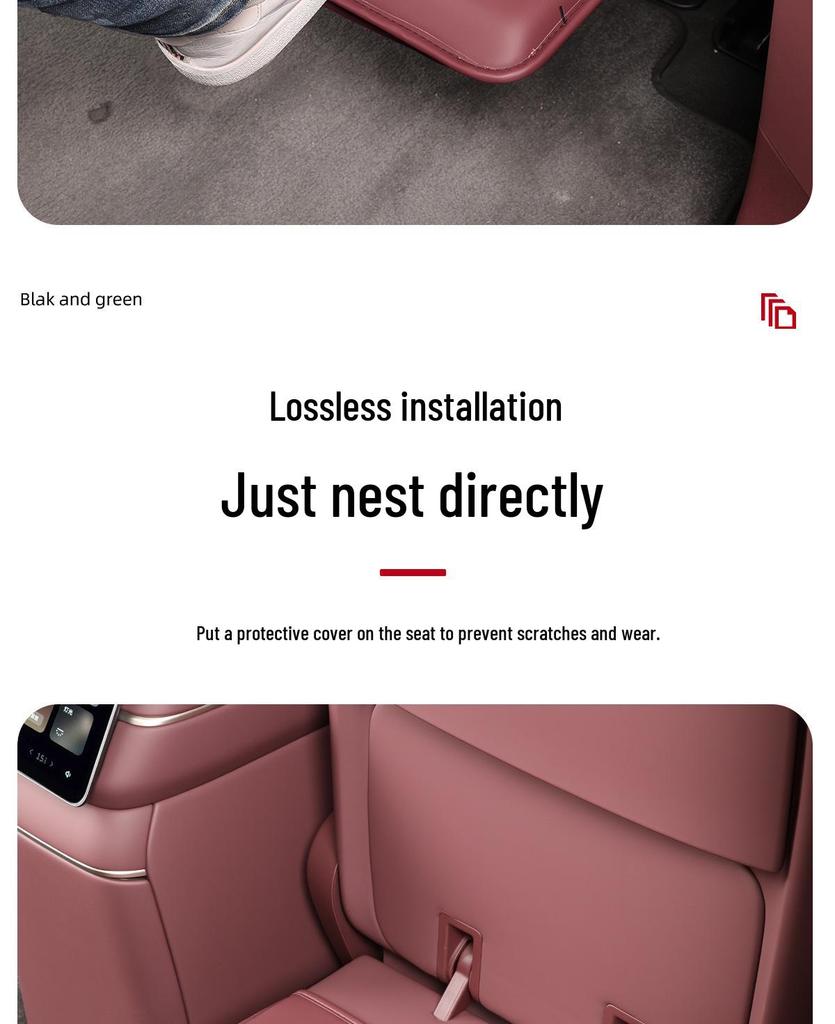 Nio ES8 Rear Seat Kick Mats - Second Row Leather Backrest Protectors for Car Interior Decoration.