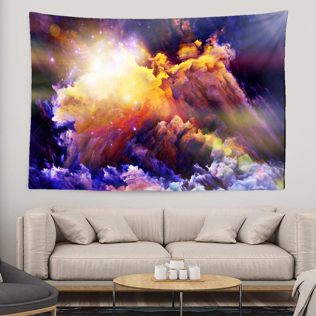 Starry Sky Galaxy Tapestry Fantasy Cloud Cover Wall Hanging Bohemian Hippie Witchcraft Art Dormitory Decoration
