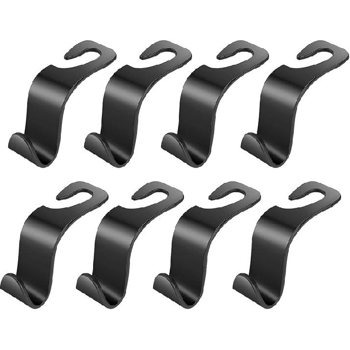 Car Seat Headrest Hook 4 Pack Vehicle Backpack Hooks Hanger Vehicles Holder Organizer for Purses,Bags,Cloths,Car Water Bottle Hook Seat Accessories