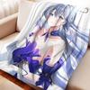 Cartoon Honkai Star Rail Robin Flannel Blanket Cover Warmth Soft Anime Blanket Multifunctional Decor Home Universal Blankets