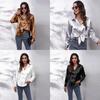 Satijnen Blouse Voor Dames Met Lange Mouwen En Knoopsluiting Voor Kantoor
