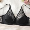 European and American Underwire Push-up Bra Black Lace Stitching Sexy Large Size Bra