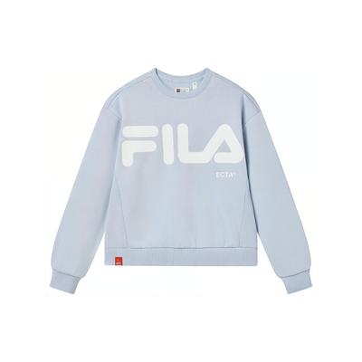 Tricou Casual Simplu cu Litere Mari și Logo, Gât Rotund, Croială Largă, Pulover, Hanorac American Femei, Hanorac Albastru-Soare F11W249201FLB