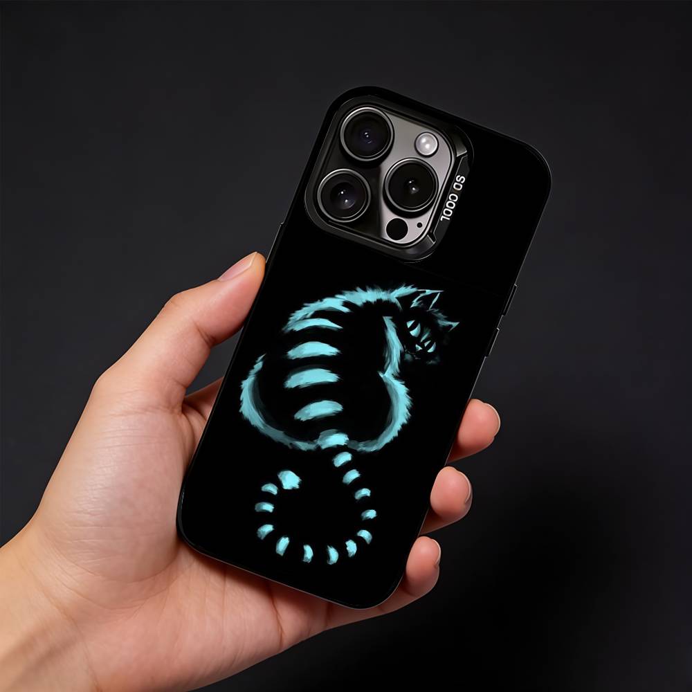 Cool C-Cheshire C-Cat Phone Case For iPhone17, 16,15,14,13,12 Pro Max Black Candy Matte Shockproof Cover iPhone14Plus