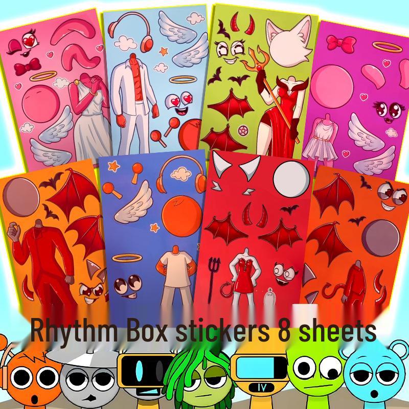 Rhythm Box Stickers: Sprunki Game Accessories & DIY Educational Sticker Book for Kids