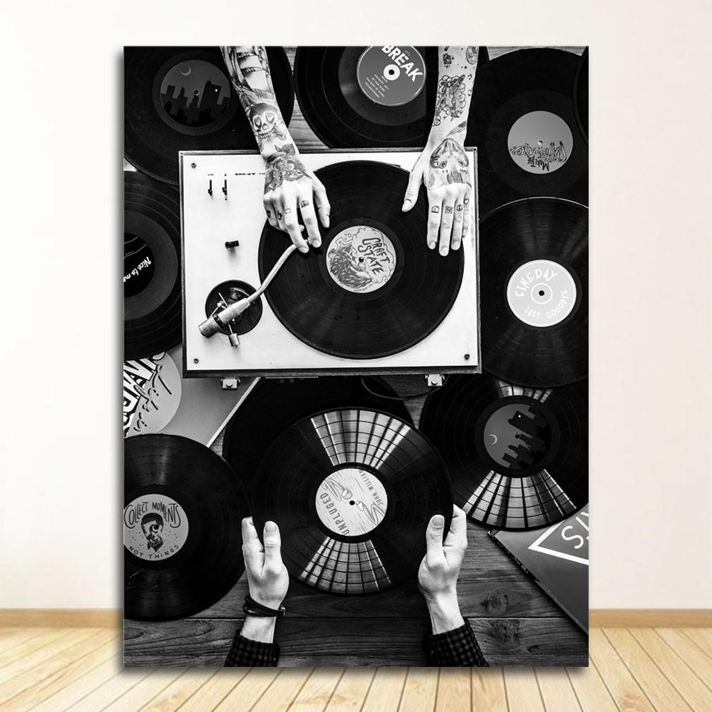 Photo Black White Wall Picture Living Room Decor Vinyl Records Lovers Art Canvas Painting Nordic Poster And Print Vintage