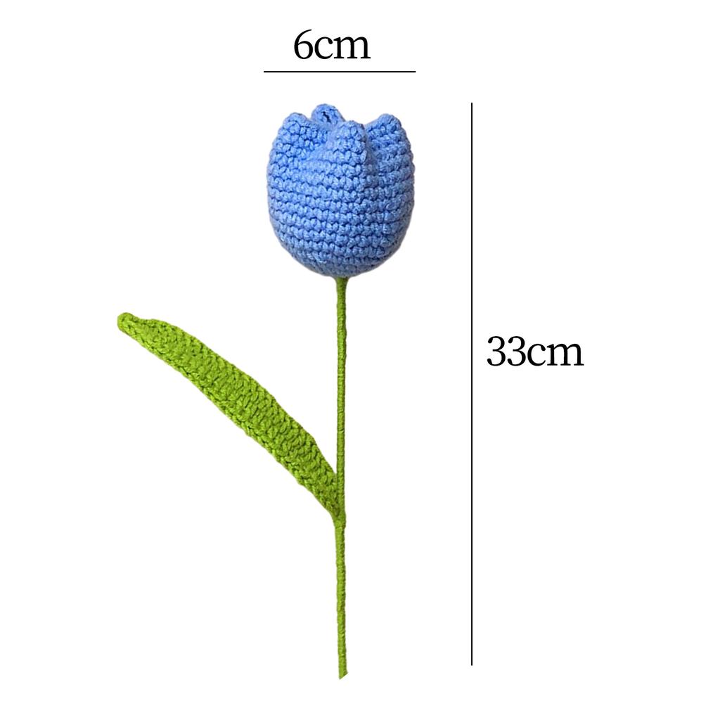 Szydełkowany Kwiat Tulipana Sztuczny Kwiat Dziergany Tulipan Prezent na Dzień Matki dla Dziewczyny Ślub Walentynki Rocznica Dekoracja Domu