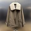 New Cashmere Fur Collar White Goose Down Jacket Women's Medium and Long Loose Fur Collar Warm Jacket