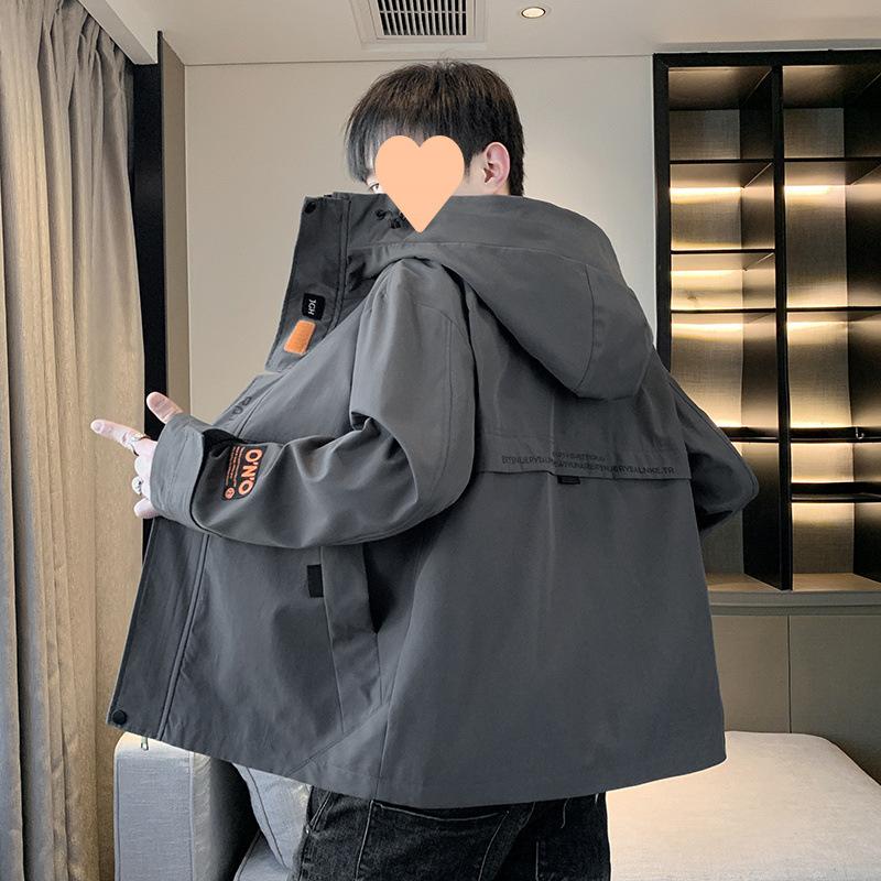 

Мужская рабочая куртка весна-осень свободная новая тенденция куртка с капюшоном мужская молодежная повседневная красивая одежда M