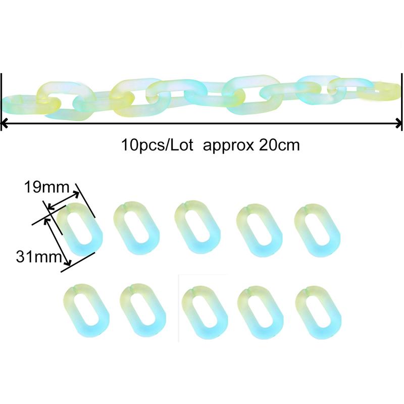 10 sztuk akrylowe otwarte łańcuszki do okularów przeciwsłonecznych na naszyjnik DIY bransoletka kolczyki tworzenia biżuterii akcesoria rzemieślnicze