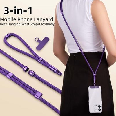 Tracolla da collo a tracolla per telefono Lunghezza regolabile Catena per telefono 3-in-1 Viaggio Outdoor