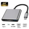 USB-C To HDMI-compatible 3 In 1 Cable Converter USB 3.0 Type C To HDTV 4K USB 3.0 Adapter Cable For Laptop Huawei iPad Macbook