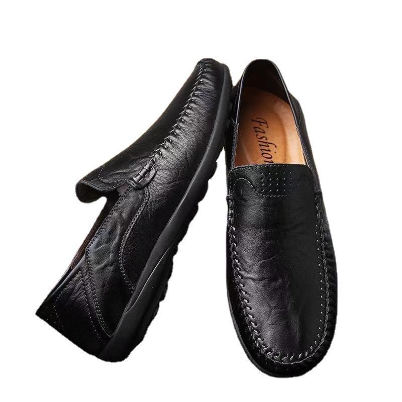 Autumn Leather Shoes Men Casual Beans Shoes Soft Sole Driving Shoes Leather Shoes