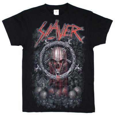 T-shirt da uomo Slayer Teschio Gocciolante Nera