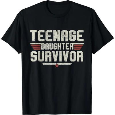 Teen Daughter Survivor T-Shirt - Funny Gift for Dad & Mom