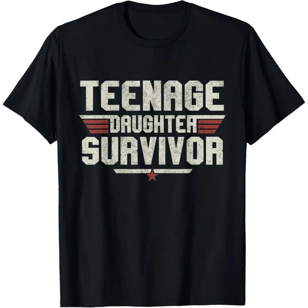 Teen Daughter Survivor T-Shirt - Funny Gift for Dad & Mom S